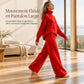 Ensemble Deux Pièces Pull Ample à Col Roulé et Pantalon en Maille pour Femme, Tenue Décontractée, Chaude et Épaisse pour Automne et Hiver
