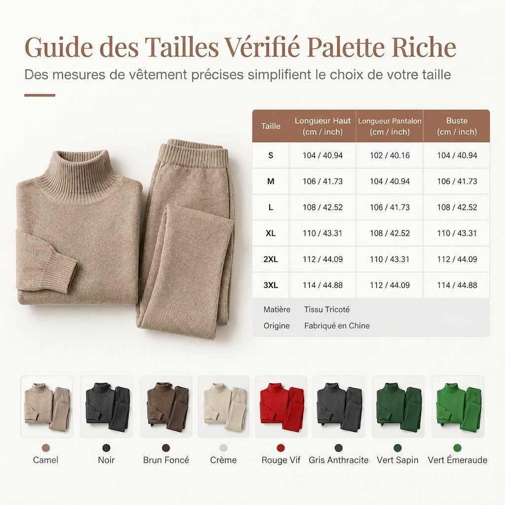 Ensemble Deux Pièces Pull Ample à Col Roulé et Pantalon en Maille pour Femme, Tenue Décontractée, Chaude et Épaisse pour Automne et Hiver