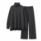 Ensemble Deux Pièces Pull Ample à Col Roulé et Pantalon en Maille pour Femme, Tenue Décontractée, Chaude et Épaisse pour Automne et Hiver