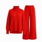 Ensemble Deux Pièces Pull Ample à Col Roulé et Pantalon en Maille pour Femme, Tenue Décontractée, Chaude et Épaisse pour Automne et Hiver