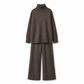 Ensemble Deux Pièces Pull Ample à Col Roulé et Pantalon en Maille pour Femme, Tenue Décontractée, Chaude et Épaisse pour Automne et Hiver