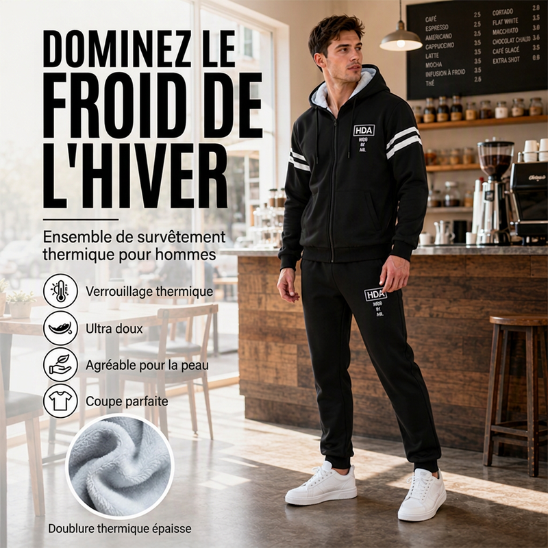 💖Soldes ! Prix cassés💖Ensemble sweat à capuche épaissi et pantalon pour homme