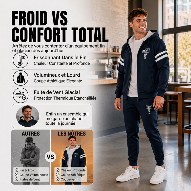 💖Soldes ! Prix cassés💖Ensemble sweat à capuche épaissi et pantalon pour homme