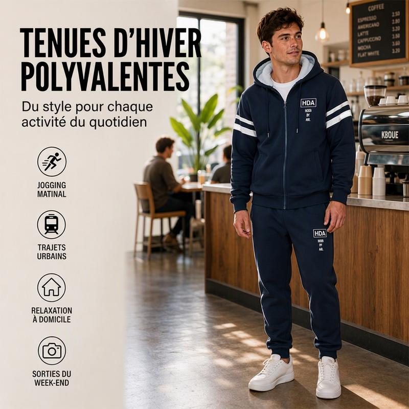 💖Soldes ! Prix cassés💖Ensemble sweat à capuche épaissi et pantalon pour homme