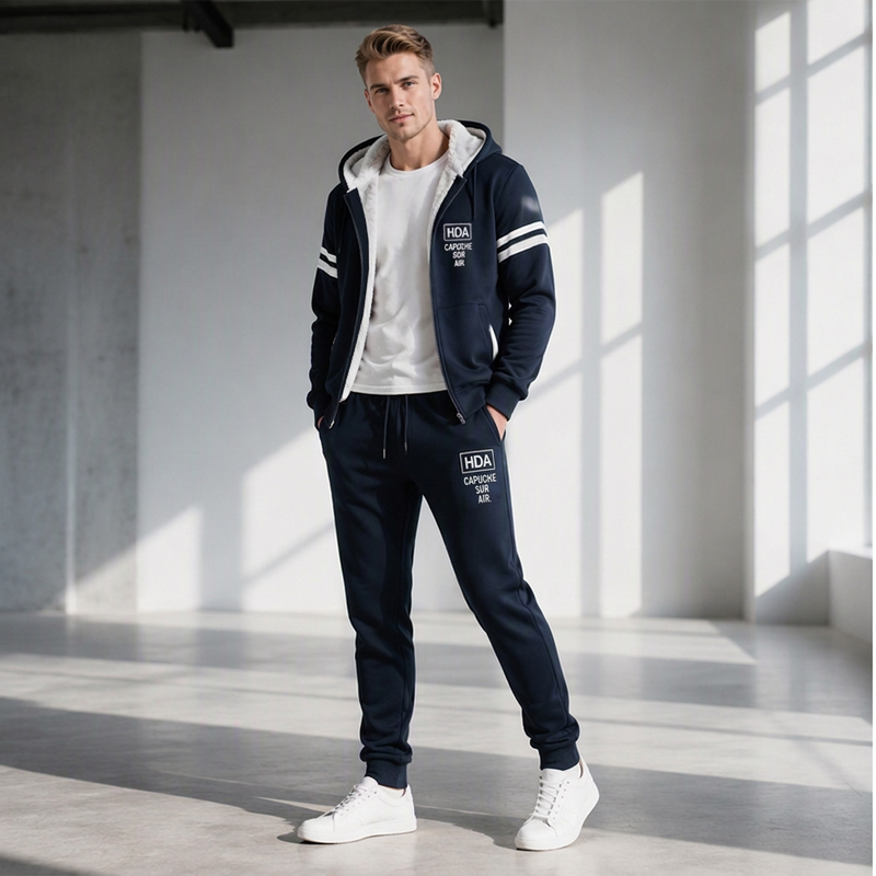 💖Soldes ! Prix cassés💖Ensemble sweat à capuche épaissi et pantalon pour homme