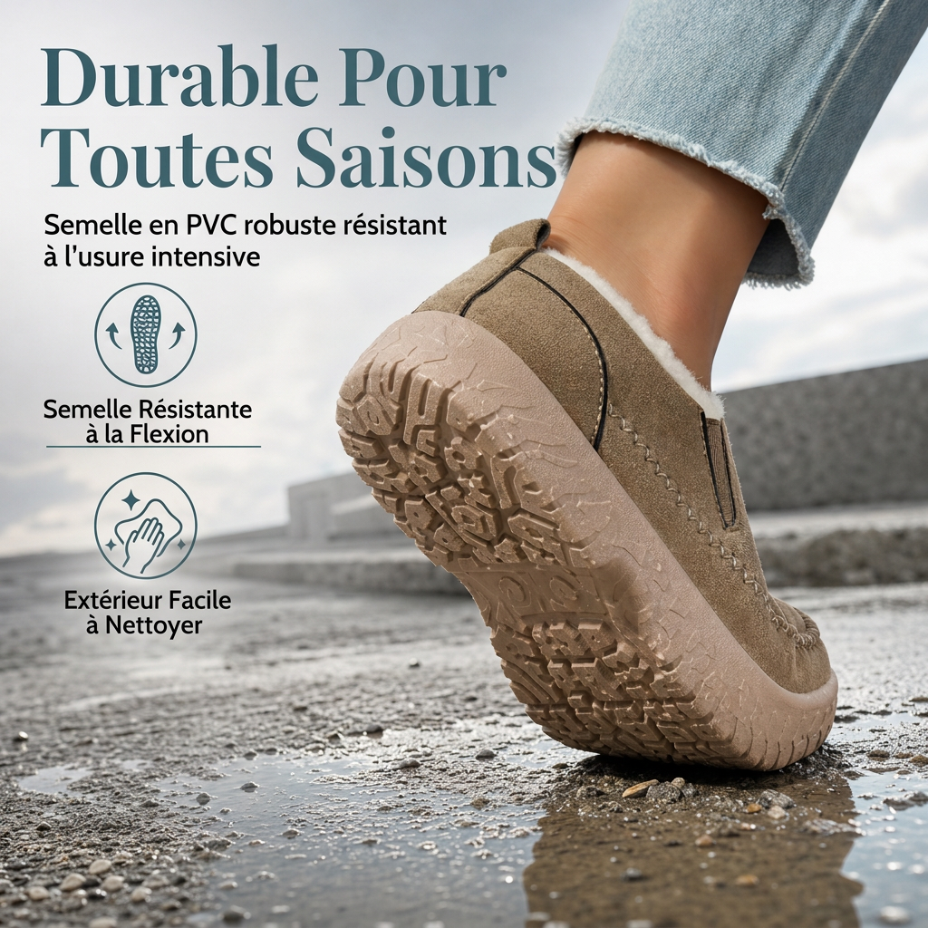 Bottes de neige pour femmes, douces, confortables et antidérapantes, avec une coupe large