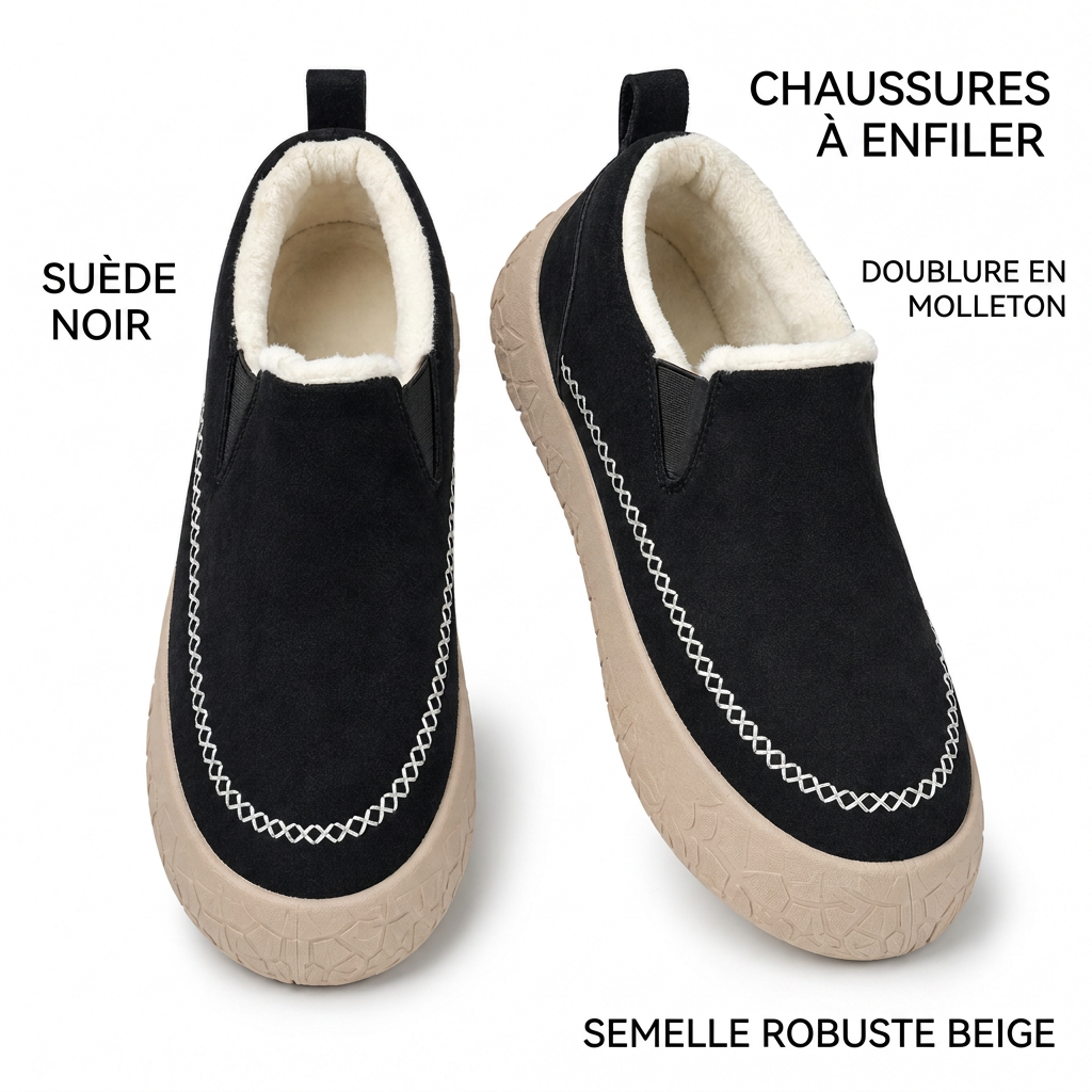Bottes de neige pour femmes, douces, confortables et antidérapantes, avec une coupe large