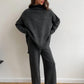 Ensemble Deux Pièces Pull Ample à Col Roulé et Pantalon en Maille pour Femme, Tenue Décontractée, Chaude et Épaisse pour Automne et Hiver