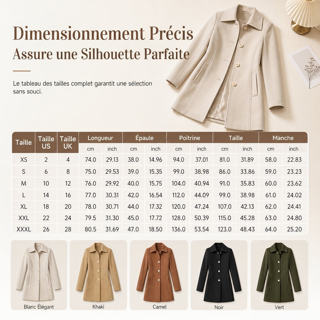 Manteau trench écossais mi-long élégant pour femme, polyvalent pour l'automne et l'hiver