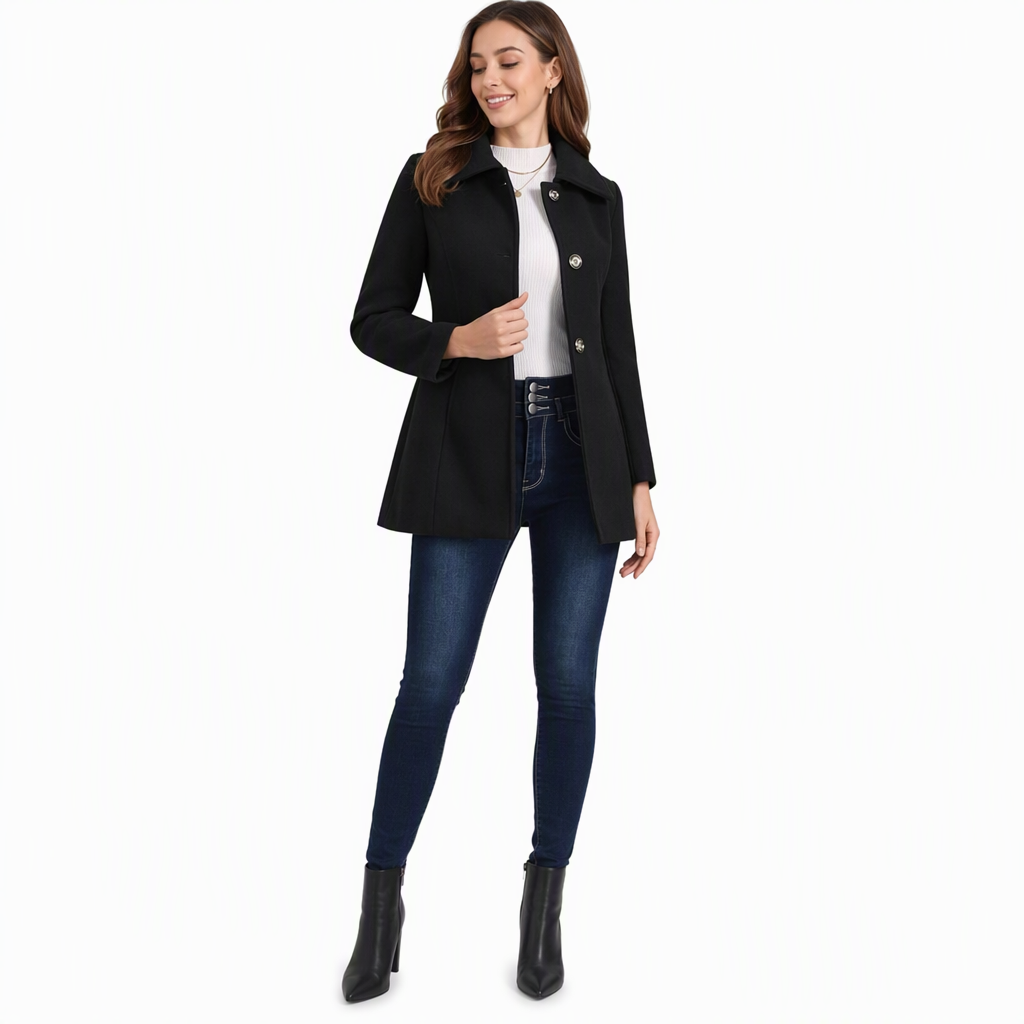 Manteau trench écossais mi-long élégant pour femme, polyvalent pour l'automne et l'hiver