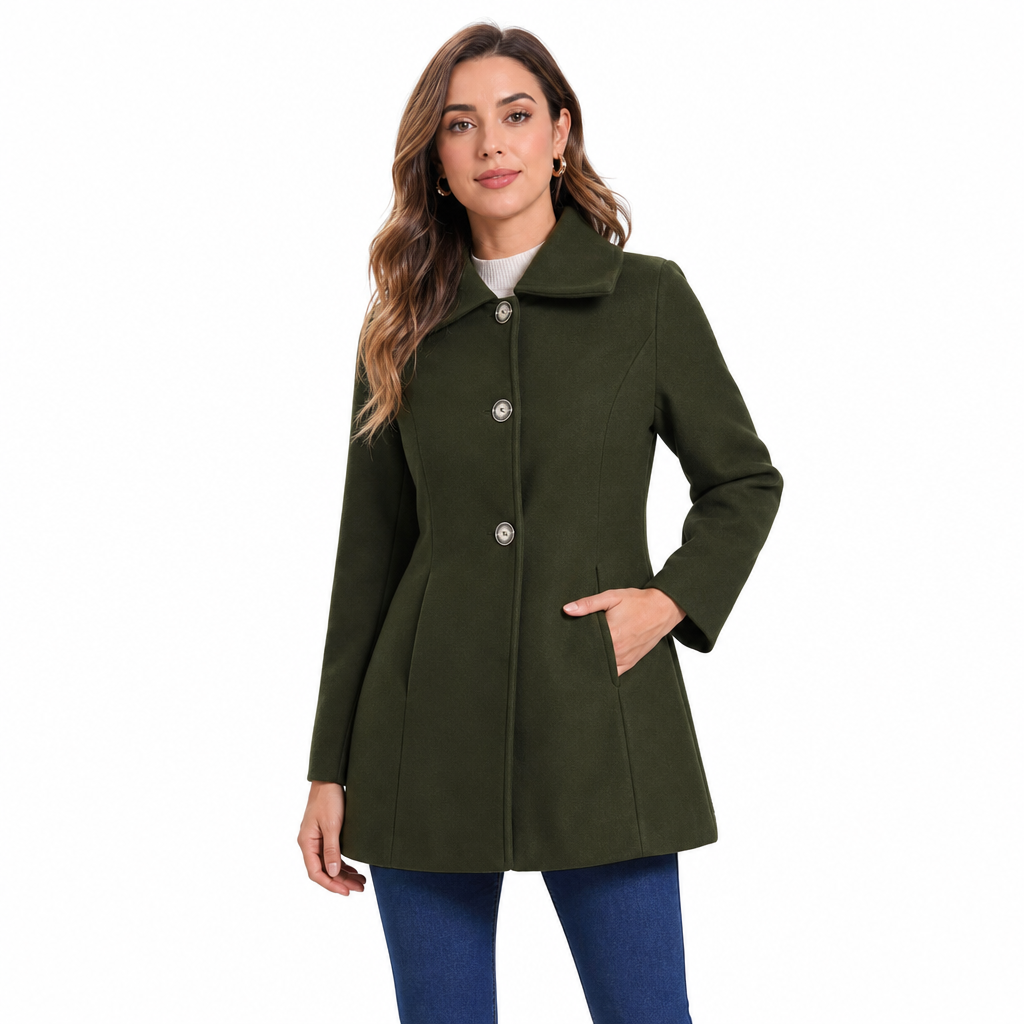 Manteau trench écossais mi-long élégant pour femme, polyvalent pour l'automne et l'hiver