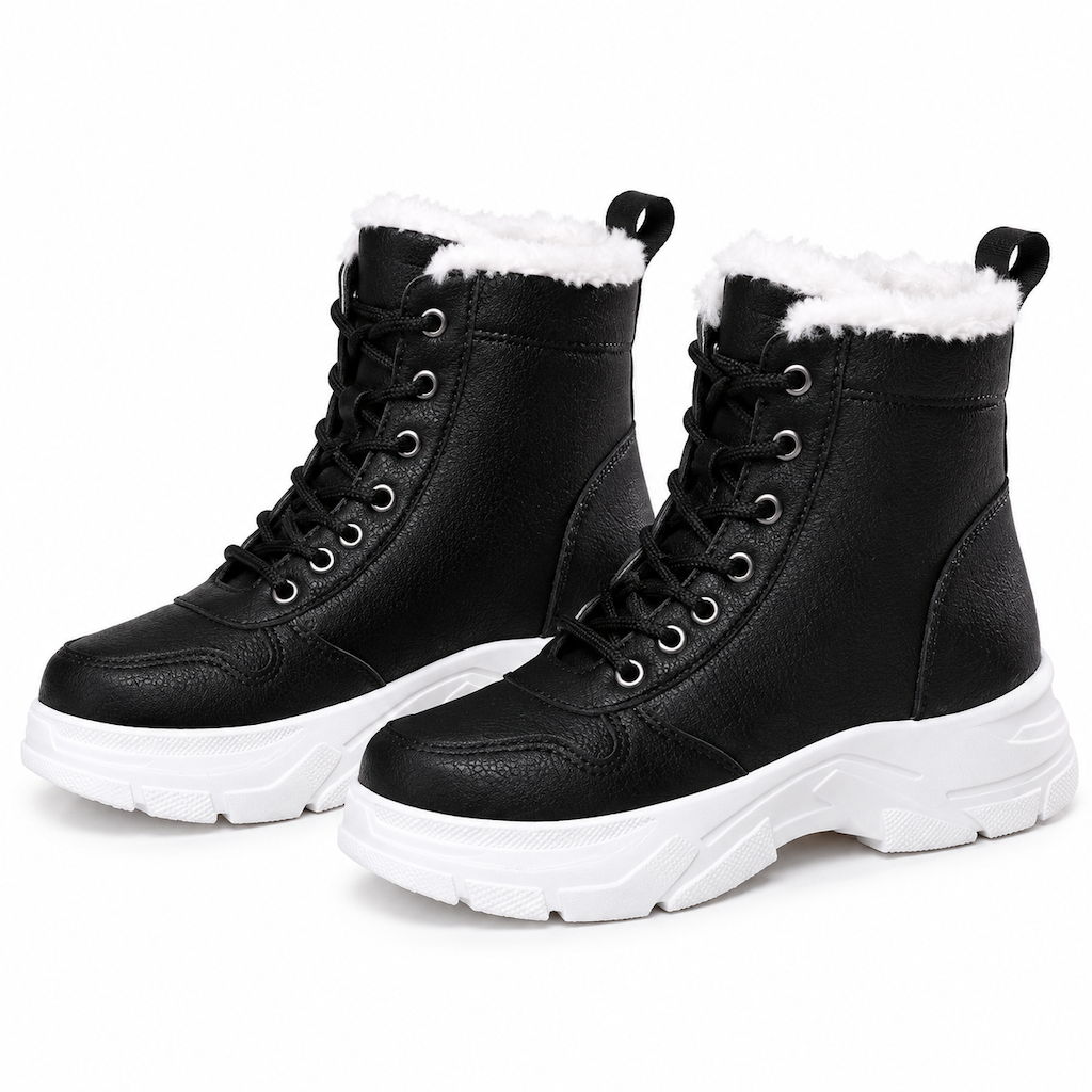 Bottes de neige d'hiver pour femmes, doublure en peluche chaude, bottes cheville à semelle épaisse