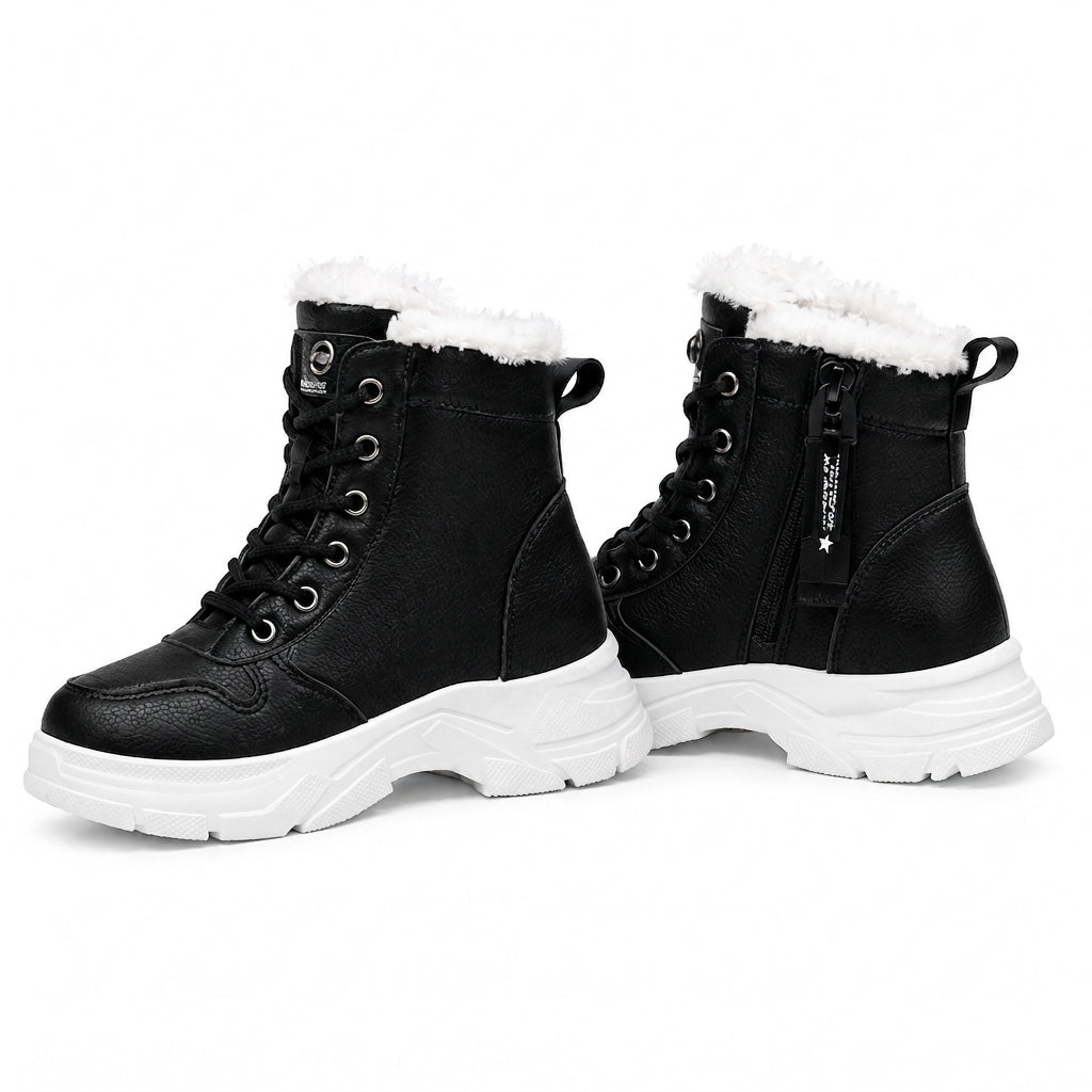 Bottes de neige d'hiver pour femmes, doublure en peluche chaude, bottes cheville à semelle épaisse