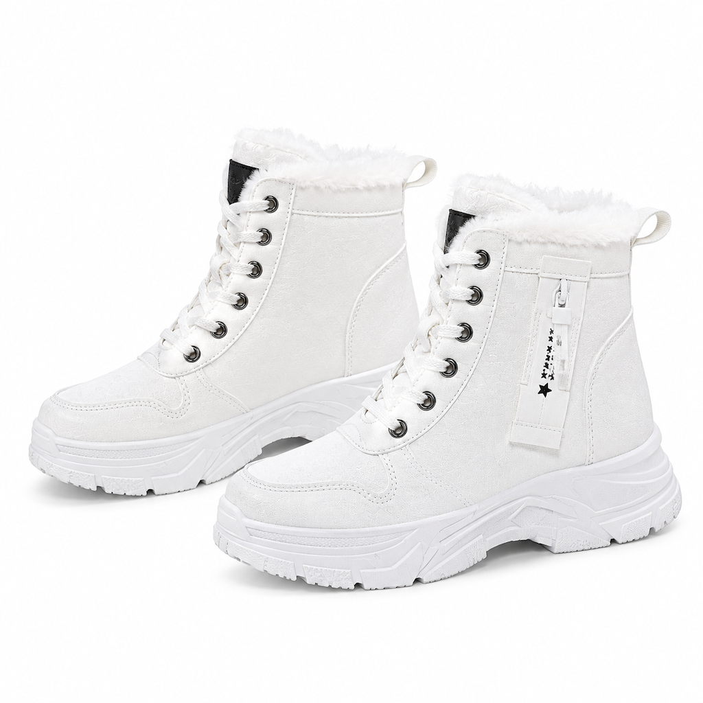 Bottes de neige d'hiver pour femmes, doublure en peluche chaude, bottes cheville à semelle épaisse