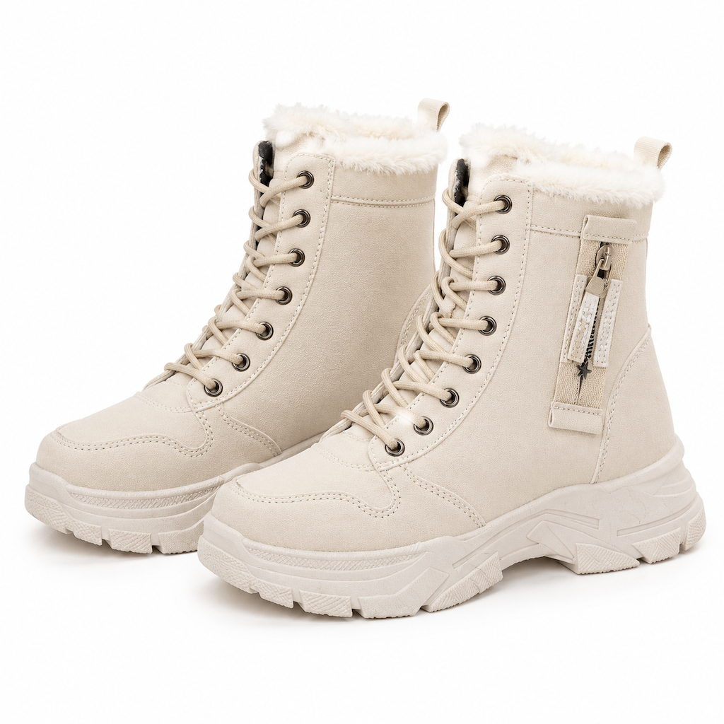 Bottes de neige d'hiver pour femmes, doublure en peluche chaude, bottes cheville à semelle épaisse