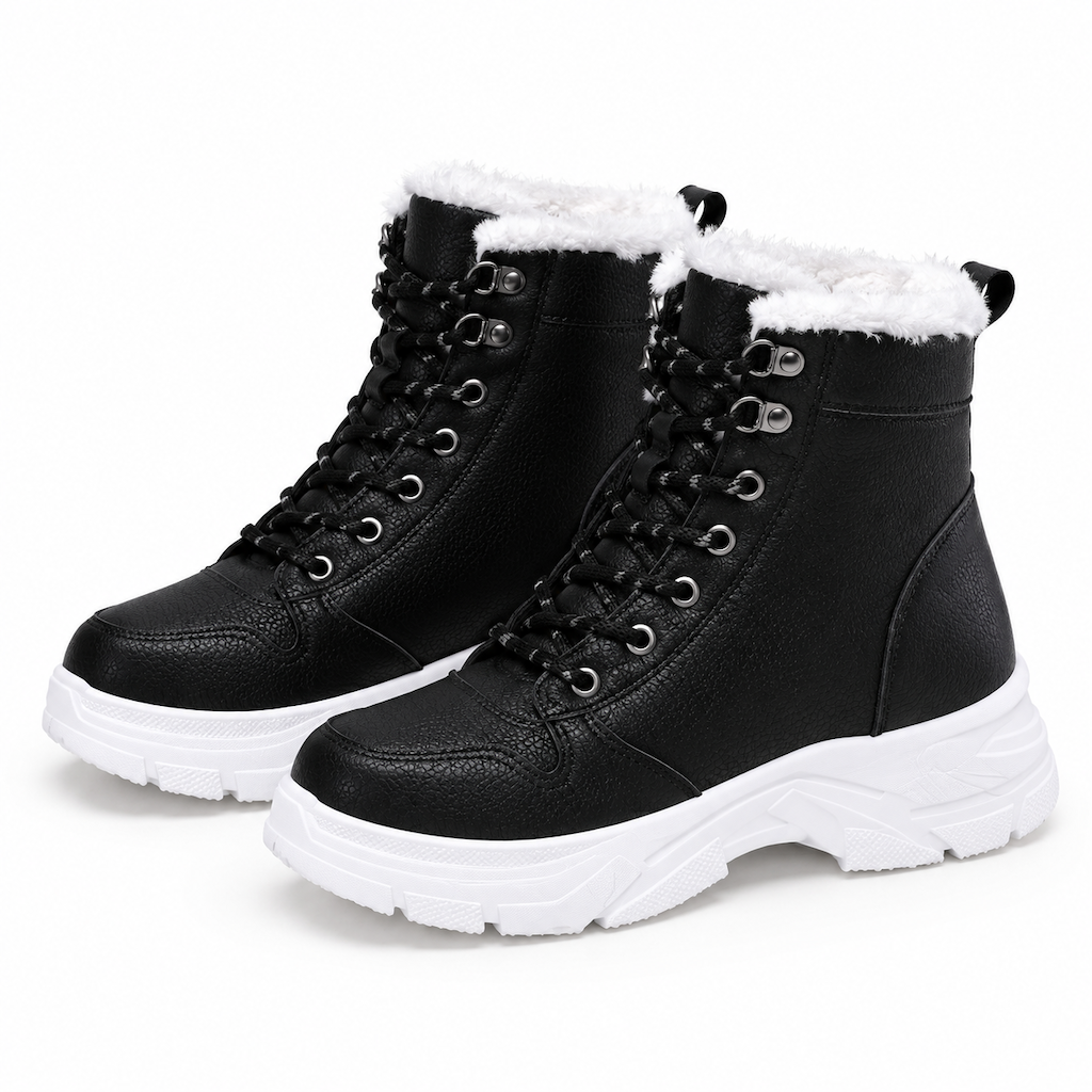 Bottes de neige d'hiver pour femmes, doublure en peluche chaude, bottes cheville à semelle épaisse