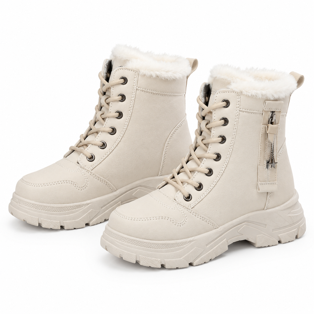 Bottes de neige d'hiver pour femmes, doublure en peluche chaude, bottes cheville à semelle épaisse
