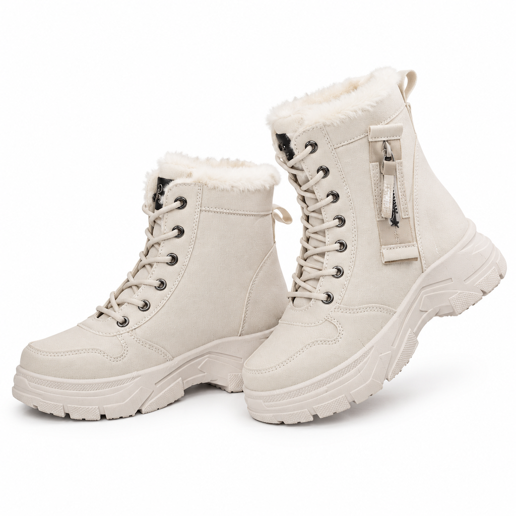 Bottes de neige d'hiver pour femmes, doublure en peluche chaude, bottes cheville à semelle épaisse