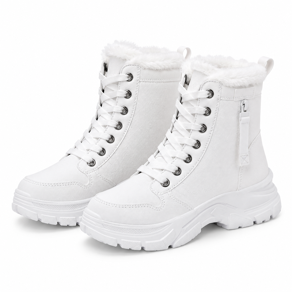 Bottes de neige d'hiver pour femmes, doublure en peluche chaude, bottes cheville à semelle épaisse