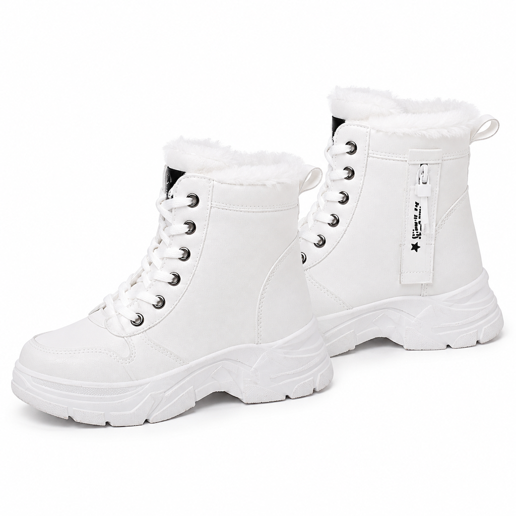Bottes de neige d'hiver pour femmes, doublure en peluche chaude, bottes cheville à semelle épaisse