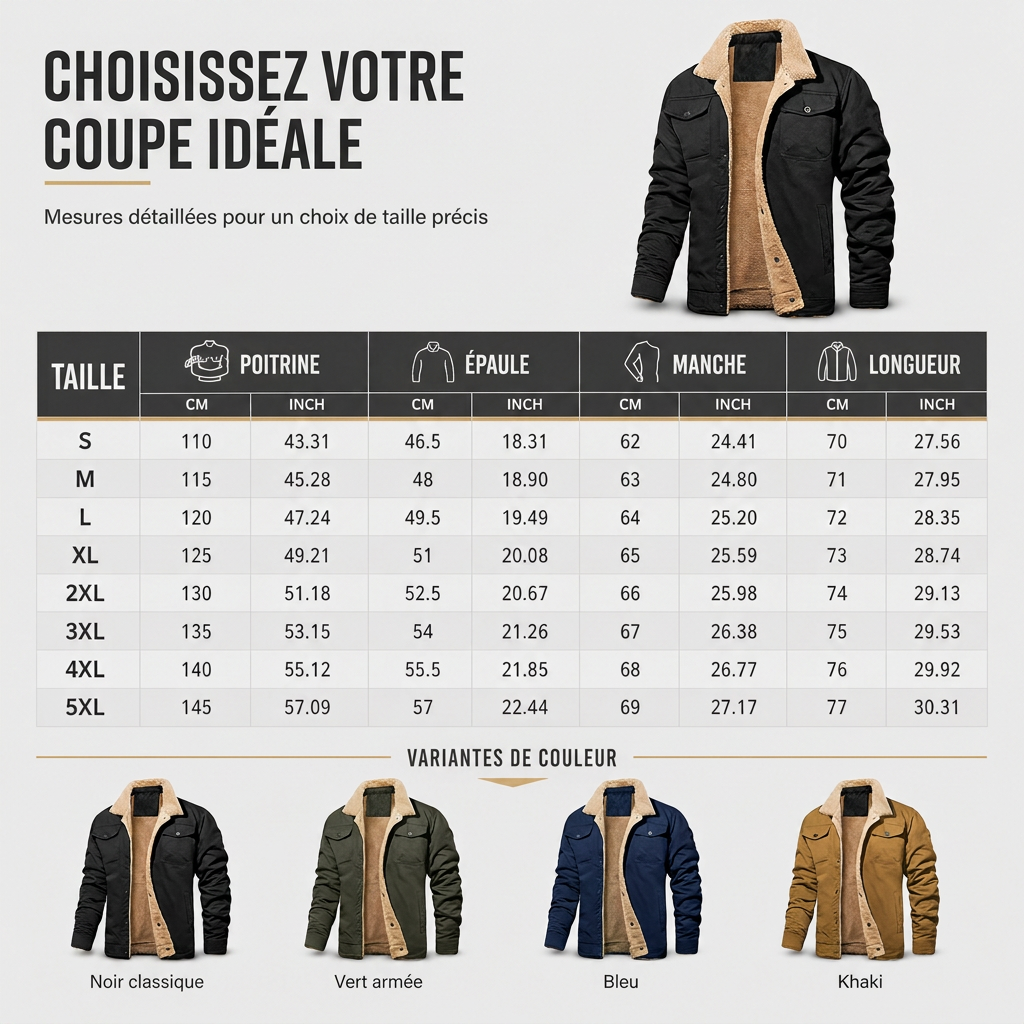 ✨ Veste cargo pour homme décontractée avec doublure en peluche : le bon réflexe au quotidien 🧥