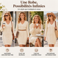 ✨ Envie d’une robe en maille torsadée à col V pour femme ? Style décontracté et facile à porter 🧶