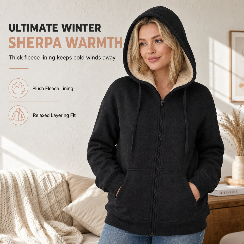 Sweat-shirt à capuche en polaire chaud pour femme, idéal pour l'hiver🥠LIVRAISON GRATUITE