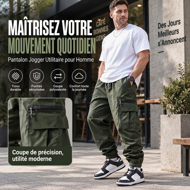 ✨ Pantalon cargo décontracté à plusieurs poches pour homme : facile à porter au quotidien 👖