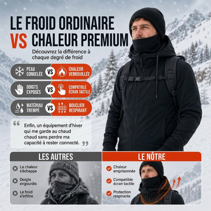 ✨ Ensemble cagoule avec gants tactiles et chaussettes : prêt pour le froid 🧦