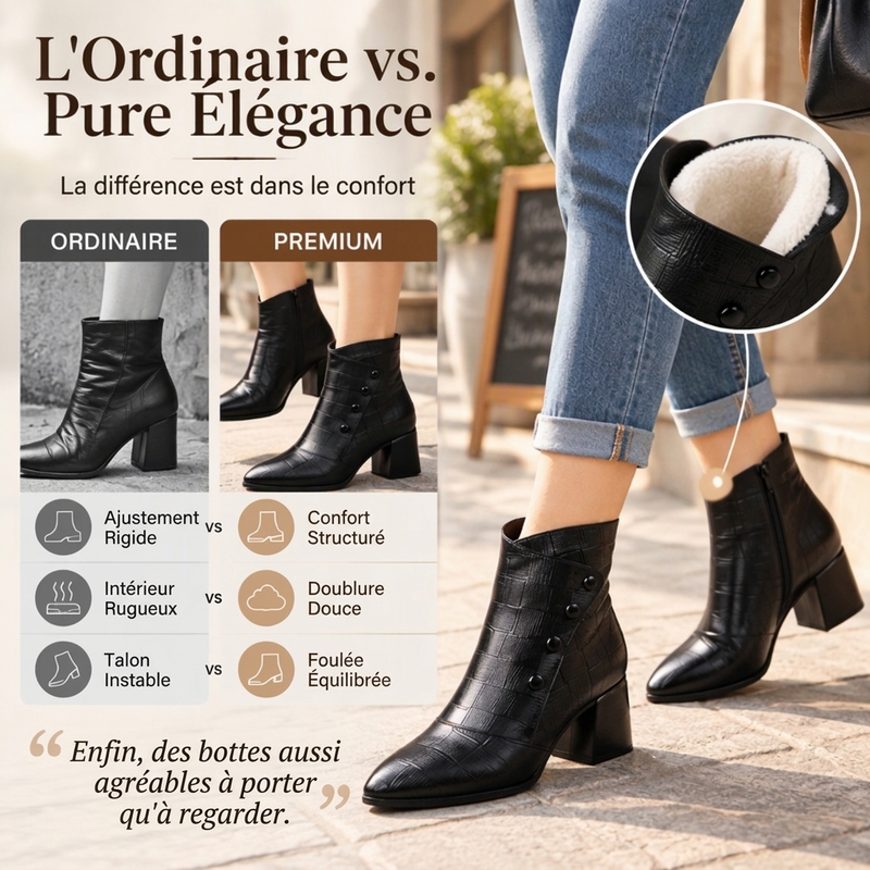 ✨ Bottines femme en cuir PU souple : faciles à porter au quotidien 👢