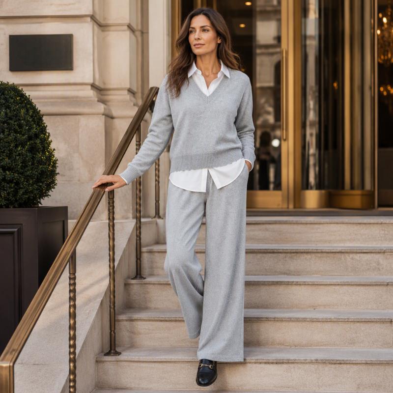 ✨ Ensemble 3 pièces en tricot décontracté et confortable pour femme : facile à porter au quotidien 🧶