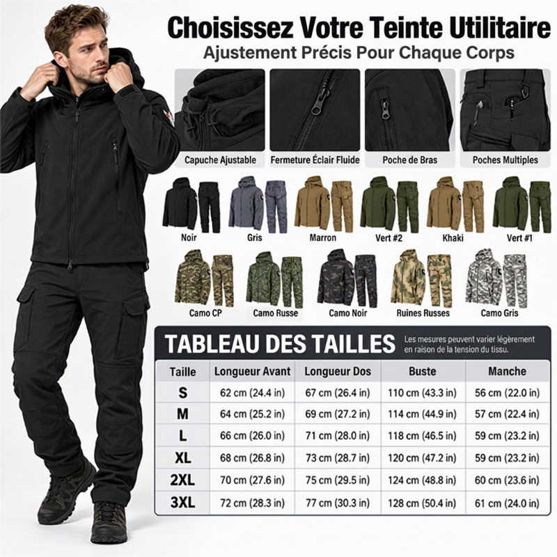✨ Combinaison tactique softshell unisexe : déperlante et pensée pour l’extérieur 🌧️  CN：
