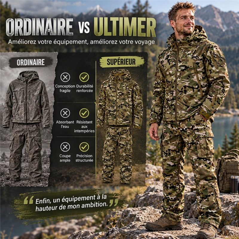 ✨ Combinaison tactique softshell unisexe : déperlante et pensée pour l’extérieur 🌧️  CN：
