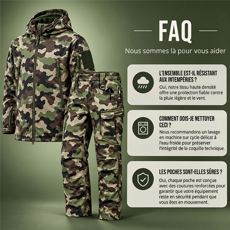 ✨ Combinaison tactique softshell unisexe : déperlante et pensée pour l’extérieur 🌧️  CN：