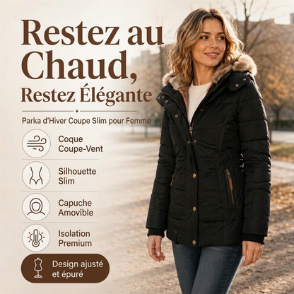 ✨ Veste matelassée à capuche pour femme, coupe ajustée : facile à porter au quotidien 🧥