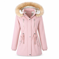 ✨ Ce manteau parka d’hiver pour femme avec capuche en fausse fourrure mise sur une taille réglable et une allure facile à porter ❄️