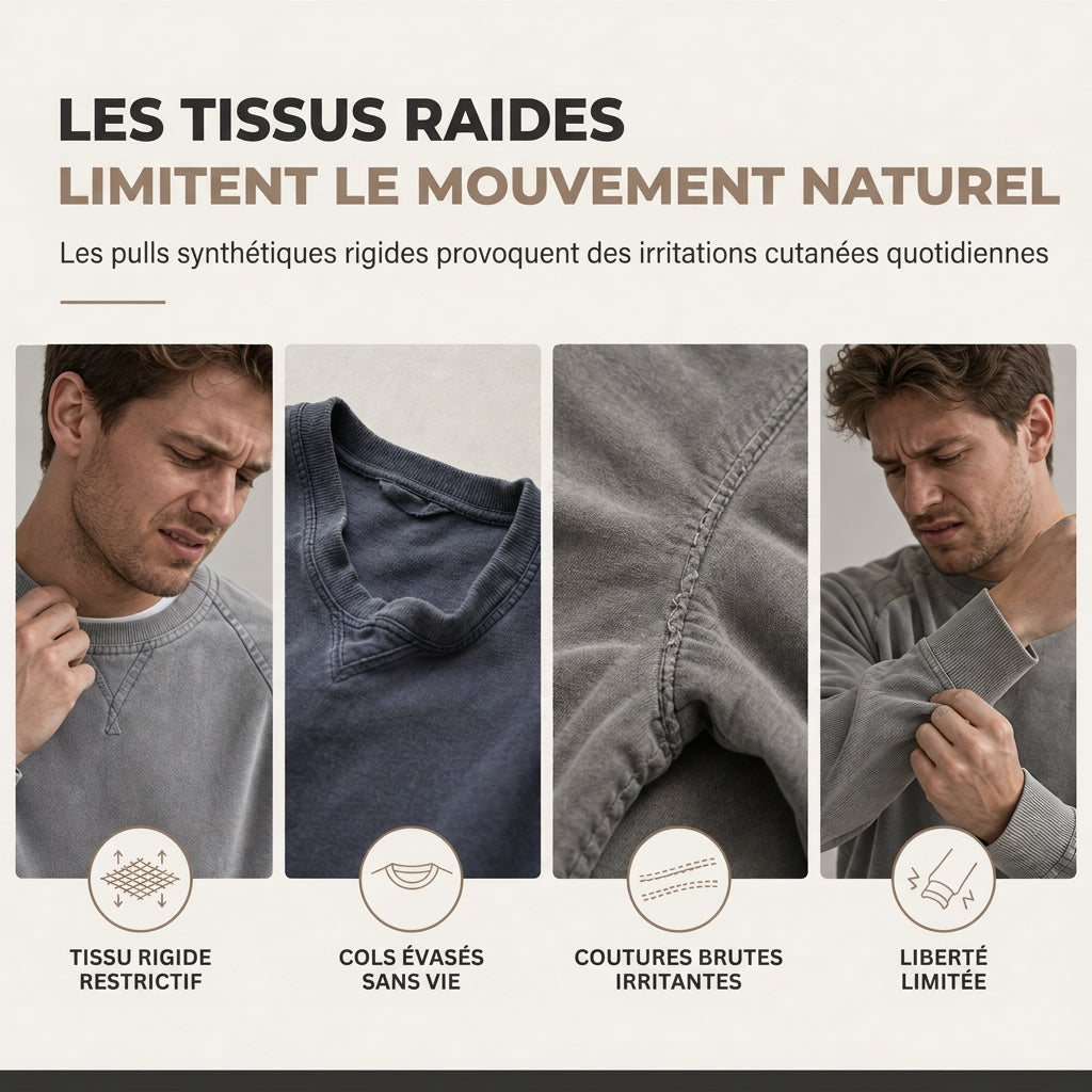 ✨ Pull à col rond pour homme en velours côtelé, manches longues : chaud et facile à porter 🧶