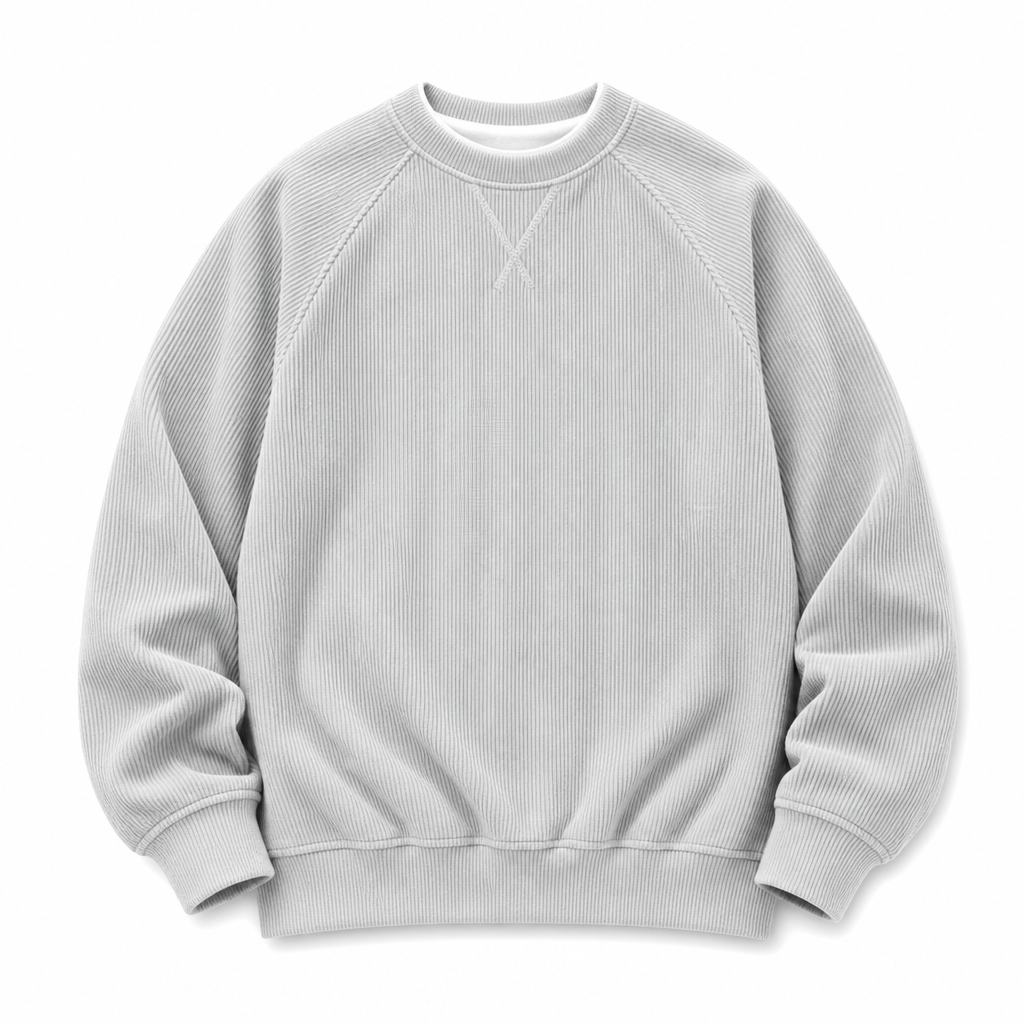 ✨ Pull à col rond pour homme en velours côtelé, manches longues : chaud et facile à porter 🧶