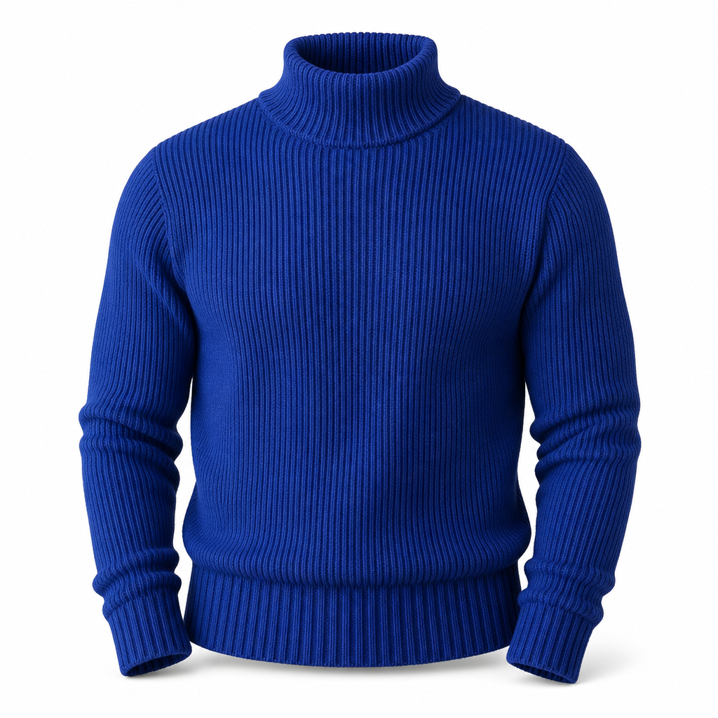 ✨ Envie d’un pull col roulé en maille ajustée pour homme ? Col structuré et coupe ajustée, facile à porter 🧶