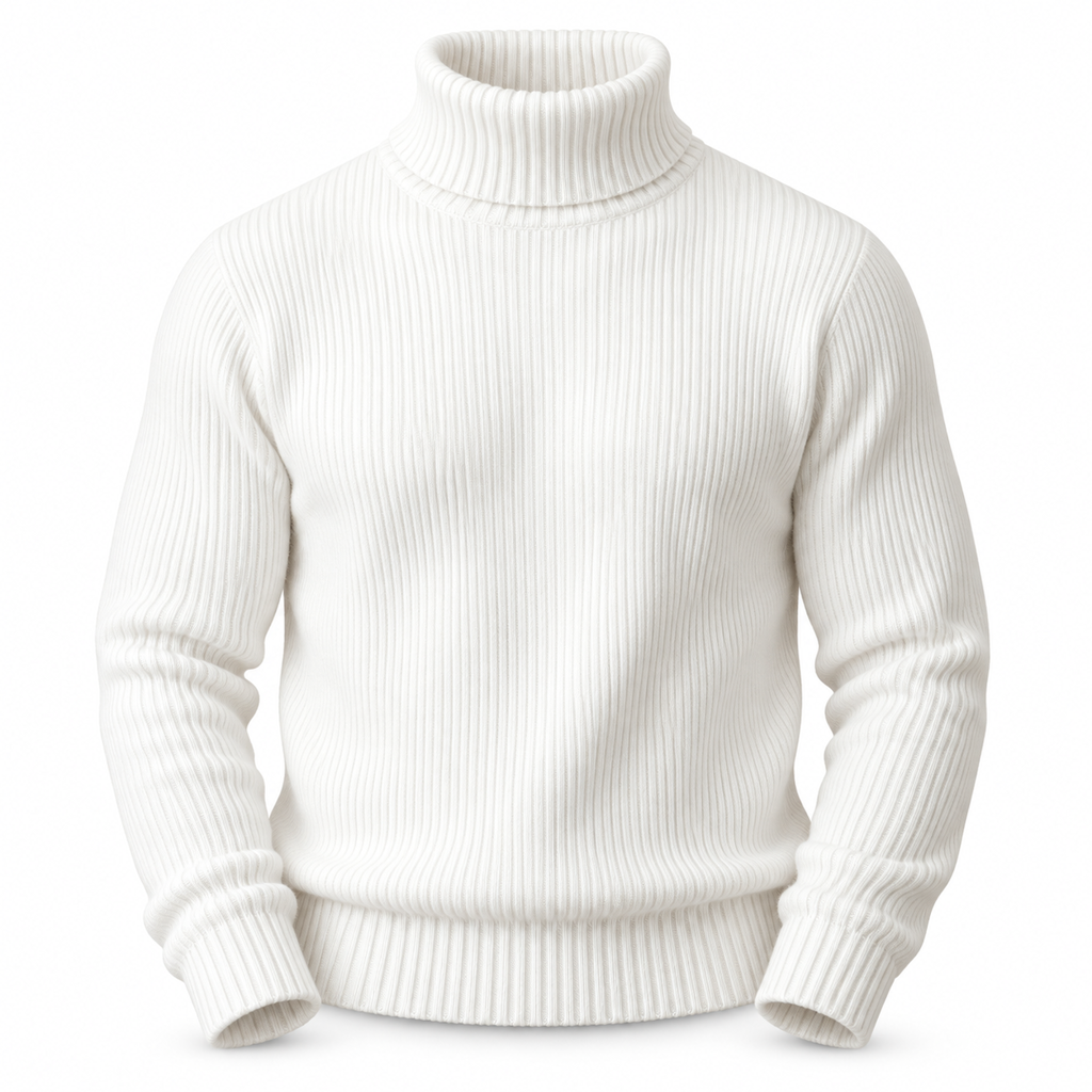 ✨ Envie d’un pull col roulé en maille ajustée pour homme ? Col structuré et coupe ajustée, facile à porter 🧶