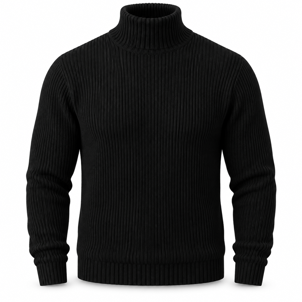 ✨ Envie d’un pull col roulé en maille ajustée pour homme ? Col structuré et coupe ajustée, facile à porter 🧶