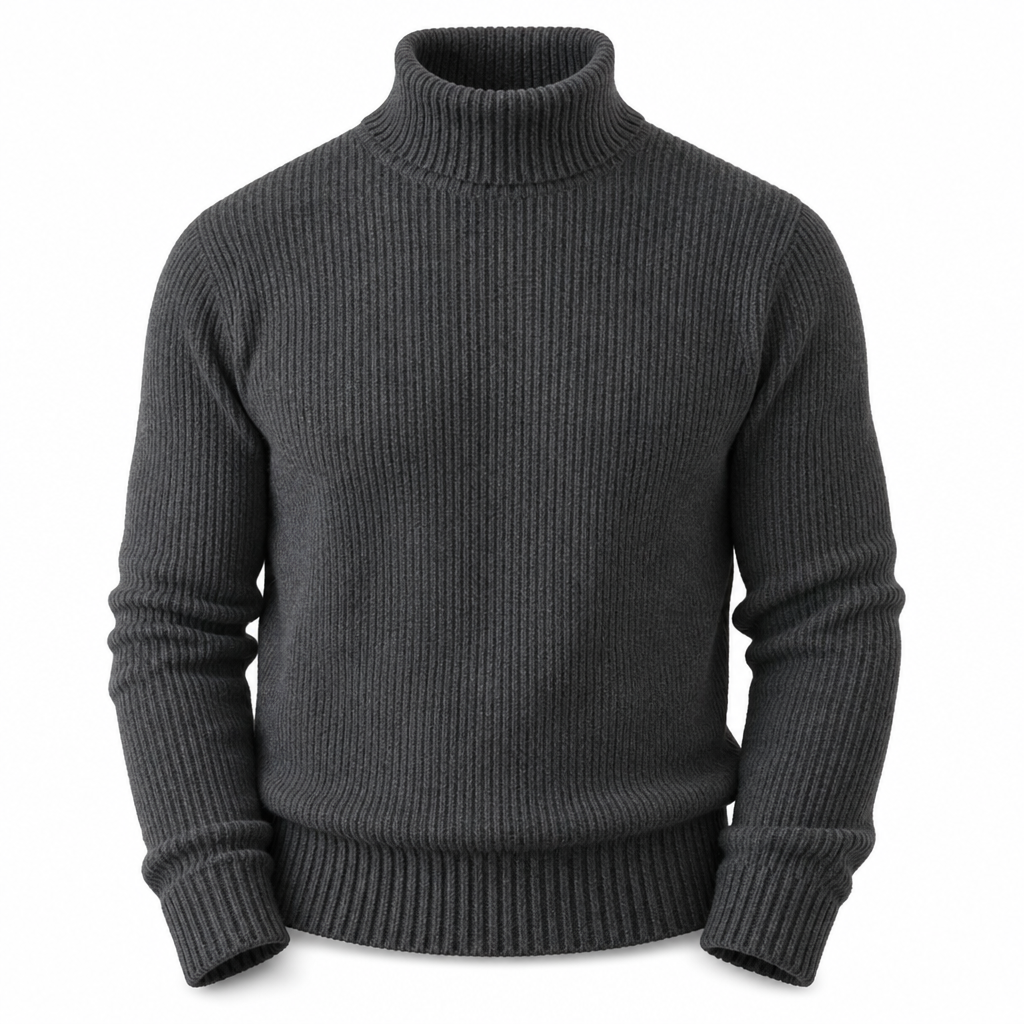 ✨ Envie d’un pull col roulé en maille ajustée pour homme ? Col structuré et coupe ajustée, facile à porter 🧶