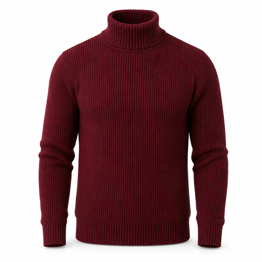 ✨ Envie d’un pull col roulé en maille ajustée pour homme ? Col structuré et coupe ajustée, facile à porter 🧶