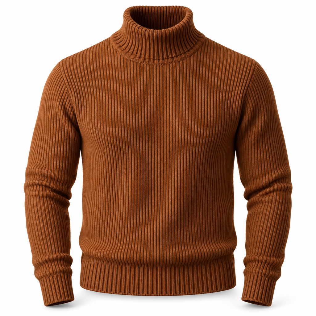 ✨ Envie d’un pull col roulé en maille ajustée pour homme ? Col structuré et coupe ajustée, facile à porter 🧶