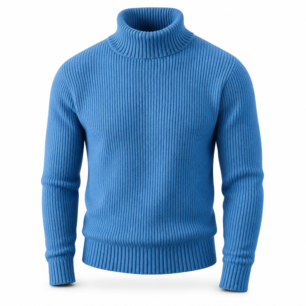 ✨ Envie d’un pull col roulé en maille ajustée pour homme ? Col structuré et coupe ajustée, facile à porter 🧶