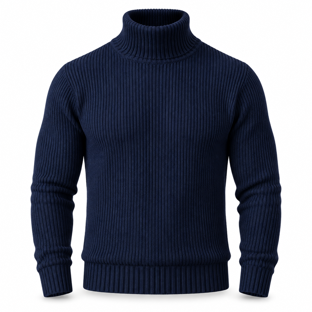 ✨ Envie d’un pull col roulé en maille ajustée pour homme ? Col structuré et coupe ajustée, facile à porter 🧶