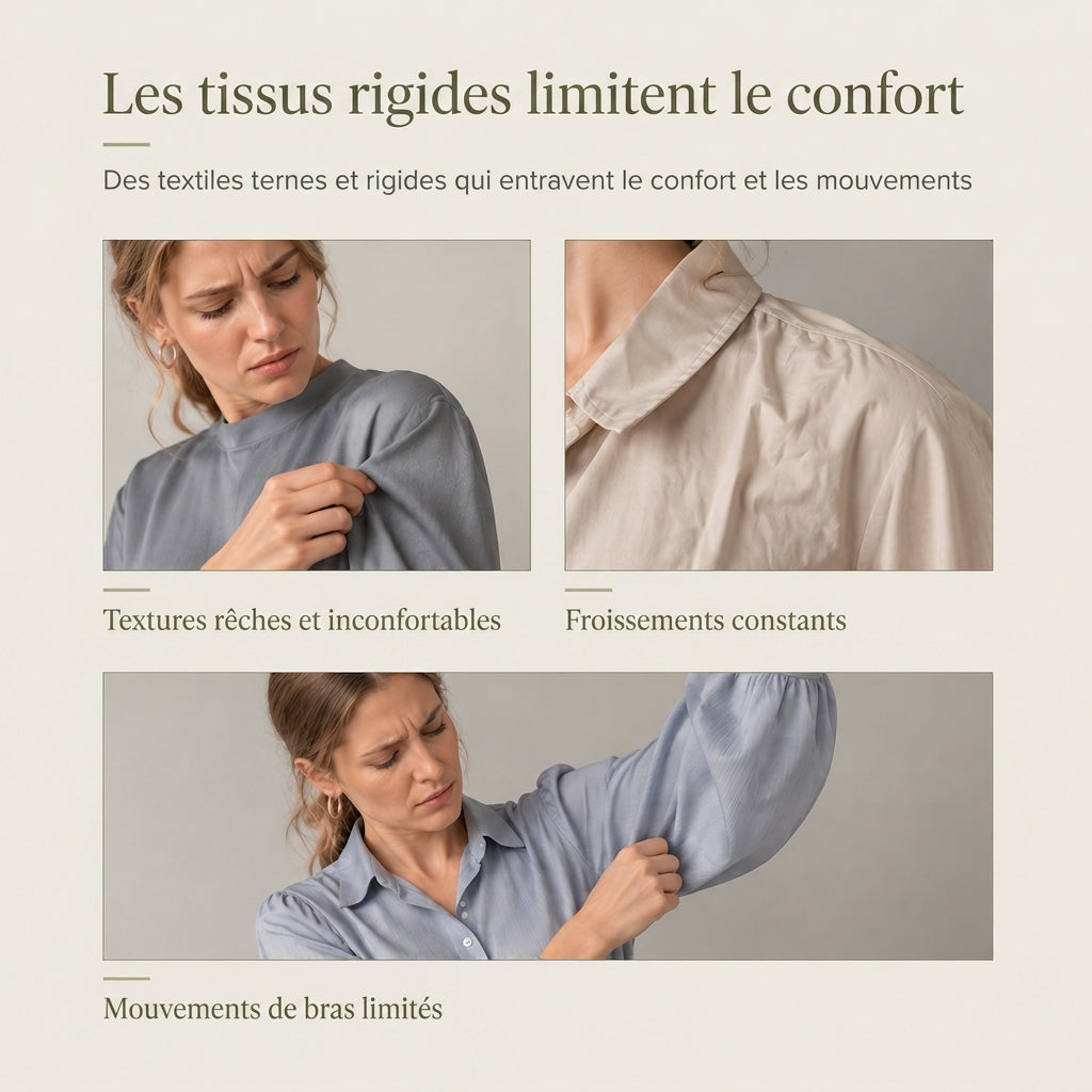 ✨ Blouse en satin à col montant et manches bouffantes, style français : facile à superposer en automne-hiver 🎀