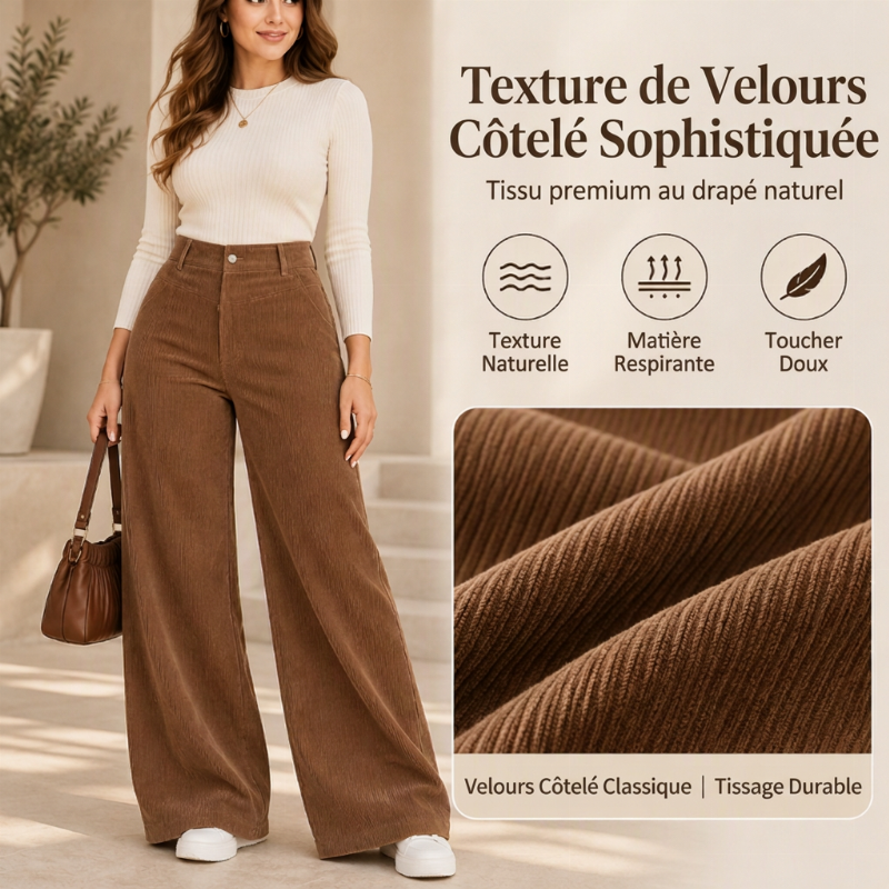 ✨ Pantalon large en velours côtelé pour femme, décontracté : facile à porter au quotidien 👖