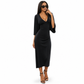 ✨ Cette robe moulante pour femme joue la carte col V et manches évasées — élégante, sexy, facile à porter en automne-hiver 👗