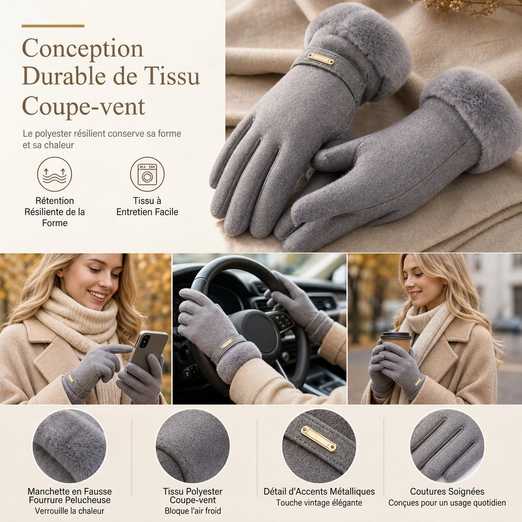 ✨ Gants thermiques d’hiver pour femmes, compatibles avec les écrans tactiles : coupe-vent, chauds et pensés pour le vélo comme la conduite 🧤